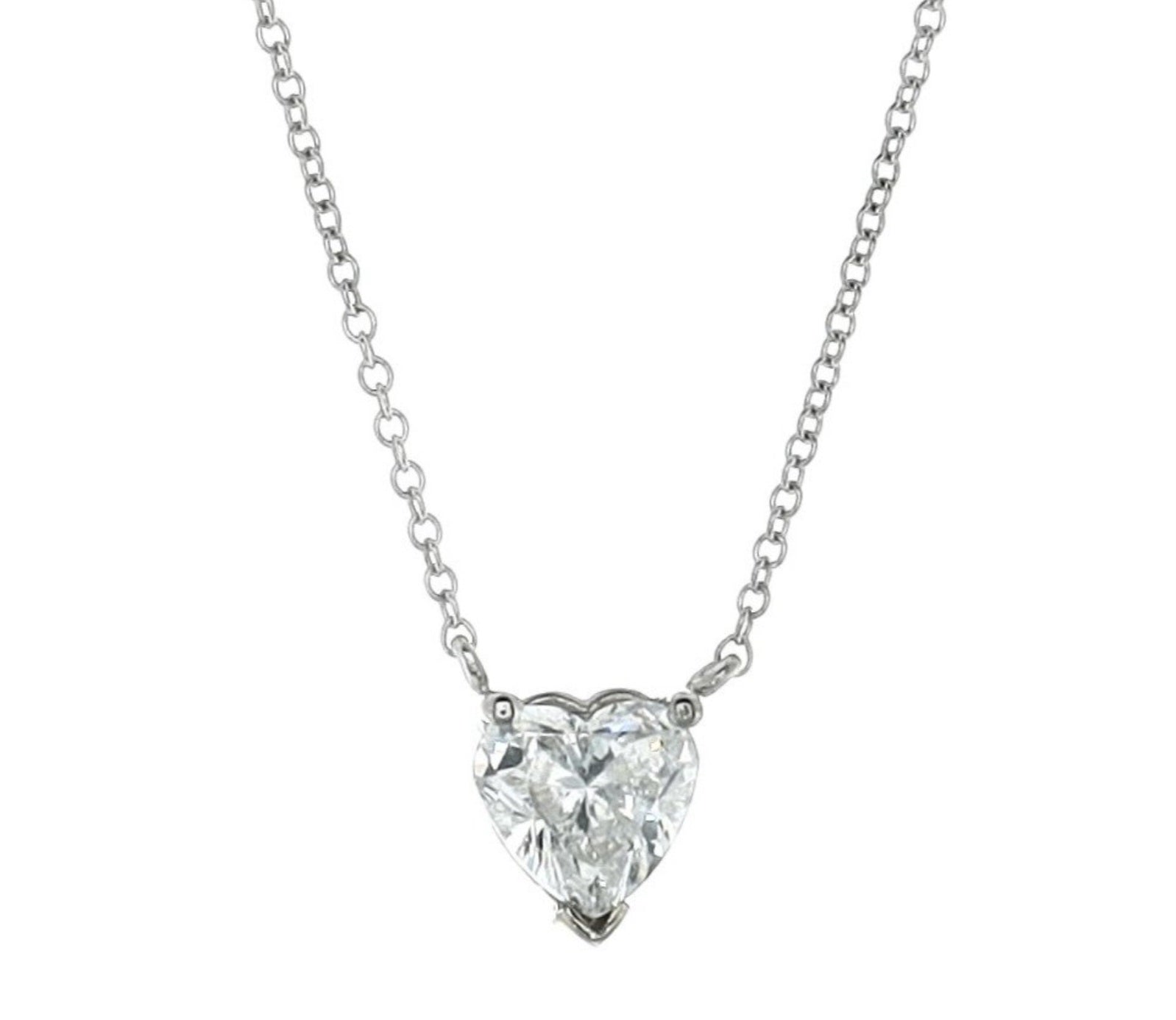 Collana punto luce in oro e diamante naturale cuore 0.25ct