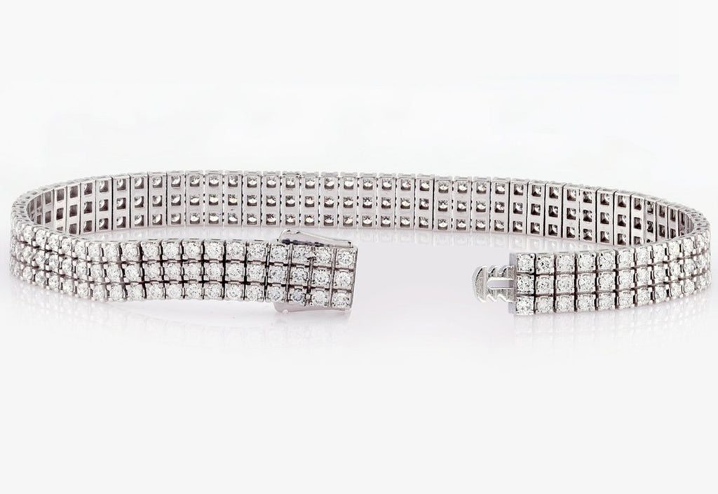 Bracciale tennis oro bianco e diamanti naturali 15ct