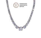 Collana tennis in oro bianco e diamanti naturali 57 ct