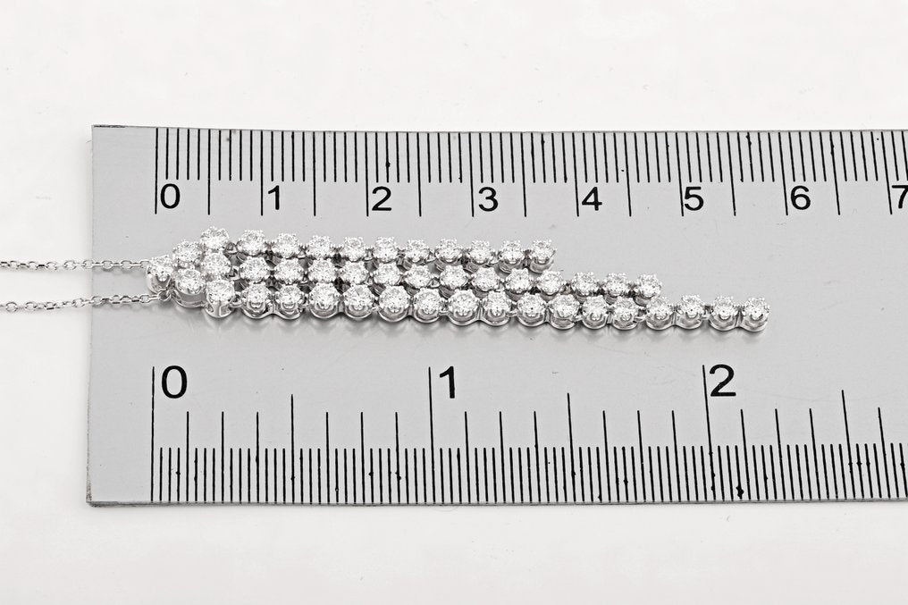 Collana con ciondolo - 18 carati Oro bianco - 2.02ct. tw. Diamante  Naturale