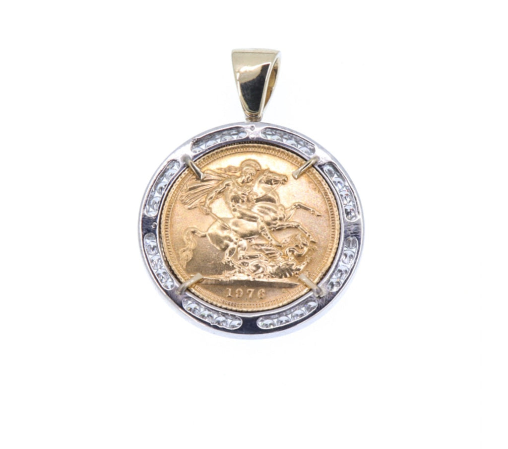 Ciondolo in oro con sterline 22k e diamanti naturali 1.10ct