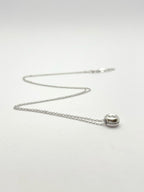 ciondolo punto luce  a cipollina in oro bianco 18k e diamante naturale  0,30 ct