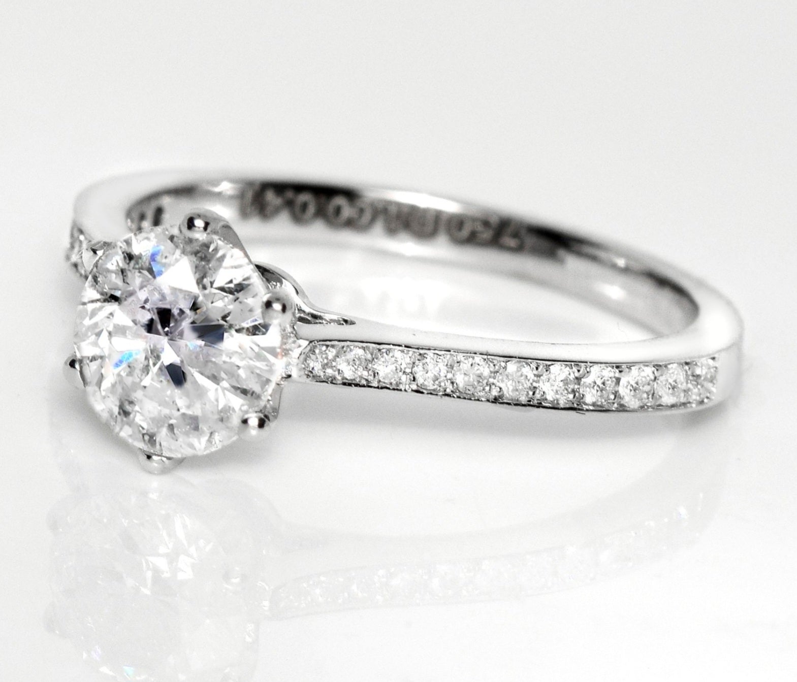 Anello - 18 carati Oro bianco, 1,00 ct E VVS- 1.41ct. tw. Diamante (Naturale)