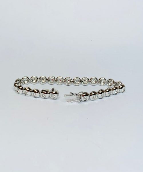 bracciale tennis a cipollina in oro bianco 18k e diamanti naturali 5,00ct