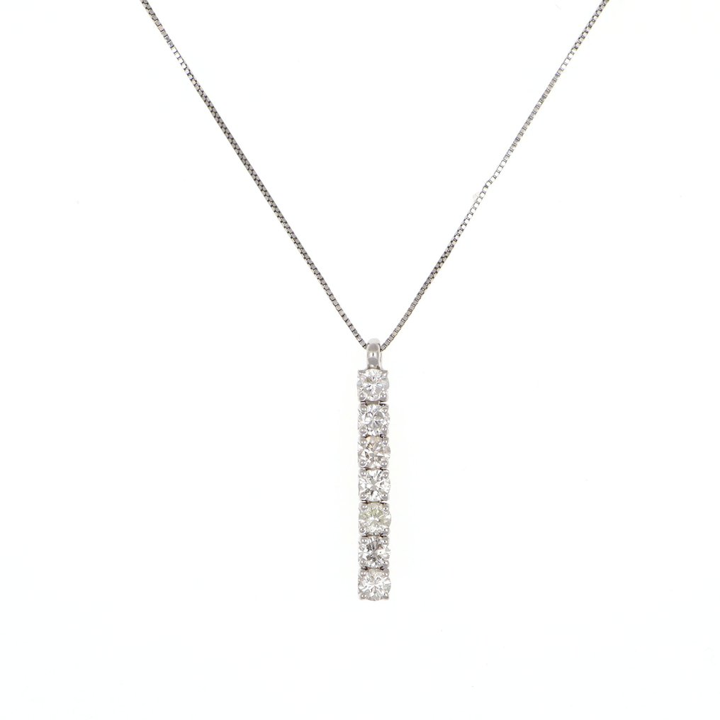 Collana con ciondolo - 18 carati Oro bianco 0.60ct  Diamante (Naturale)