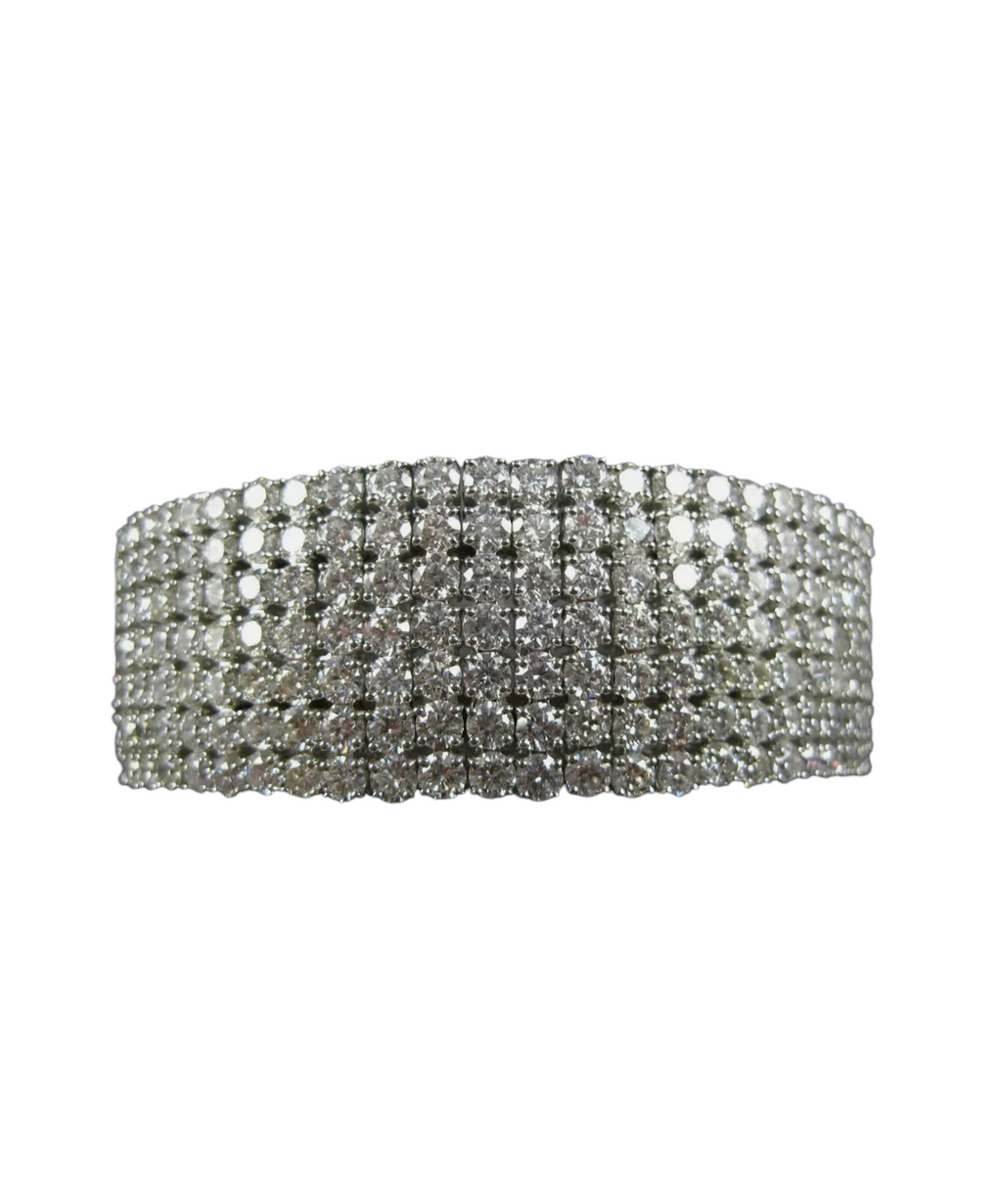 Bracciale tennis oro bianco e diamanti naturali 30ct