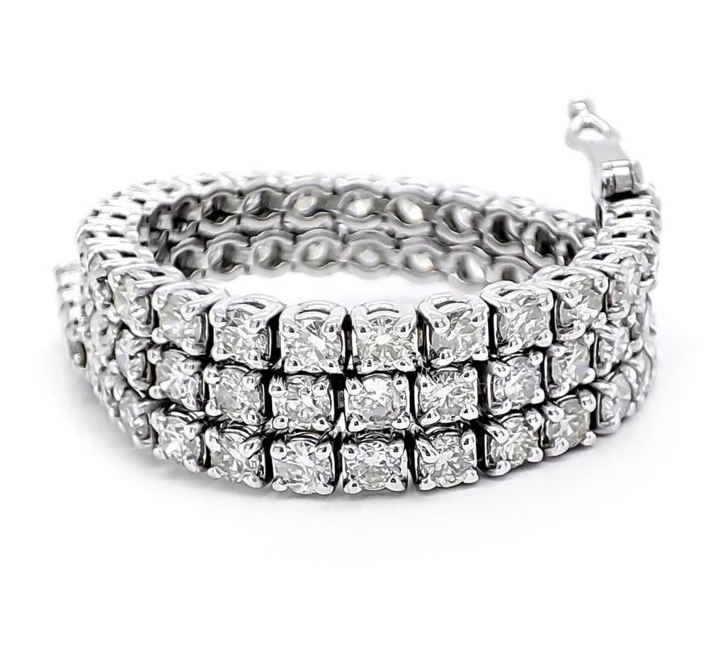 Bracciale - 18 carati Oro bianco - 10.12ct. tw. Diamante (Naturale)