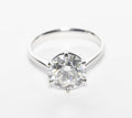 Anello solitario in oro bianco 18k e diamante naturale 1.70ct D IF