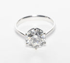 Anello solitario in oro bianco 18k e diamante naturale 1.70ct D IF