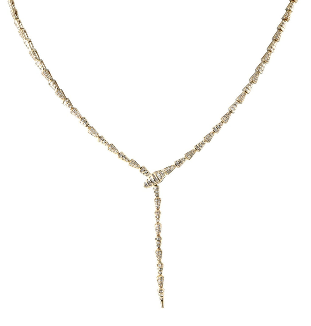 Collana serpente in oro giallo 18k e diamanti naturali 2.50ct