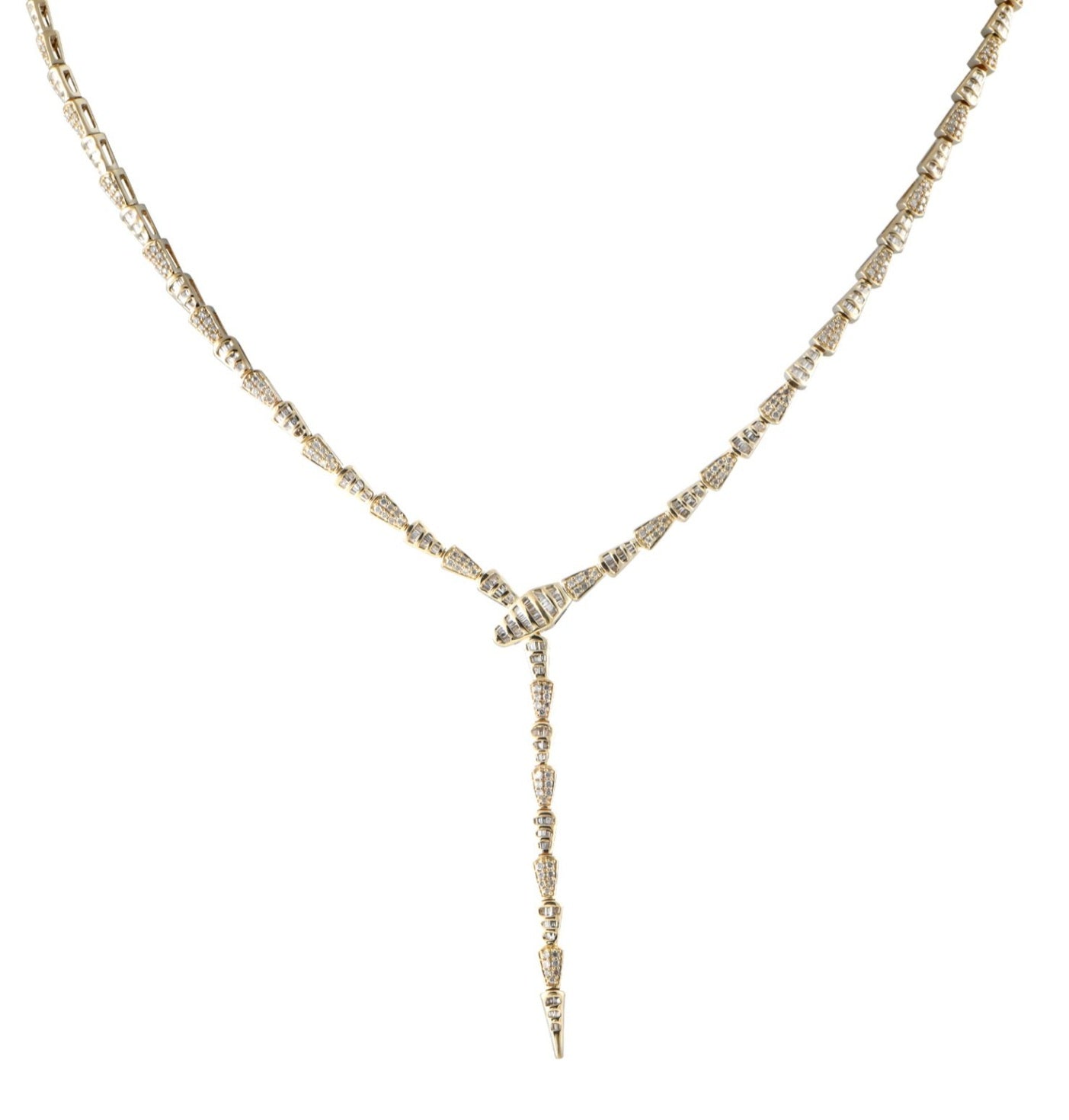 Collana serpente in oro giallo 18k e diamanti naturali 2.50ct