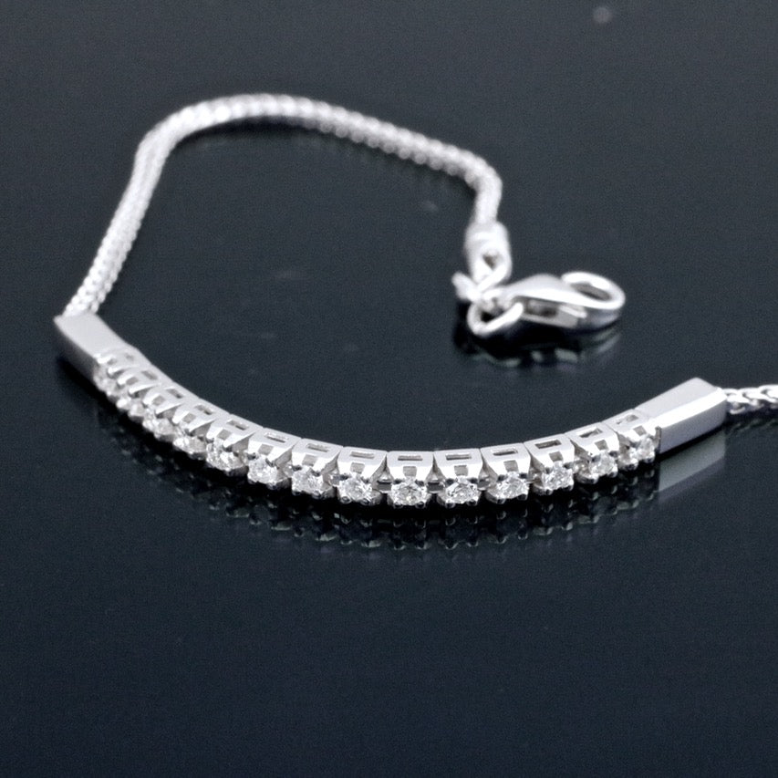 Bracciale Mezza  tennis - 18 carati Oro Bianco - 1.00ct. tw. Diamante (Naturale)
