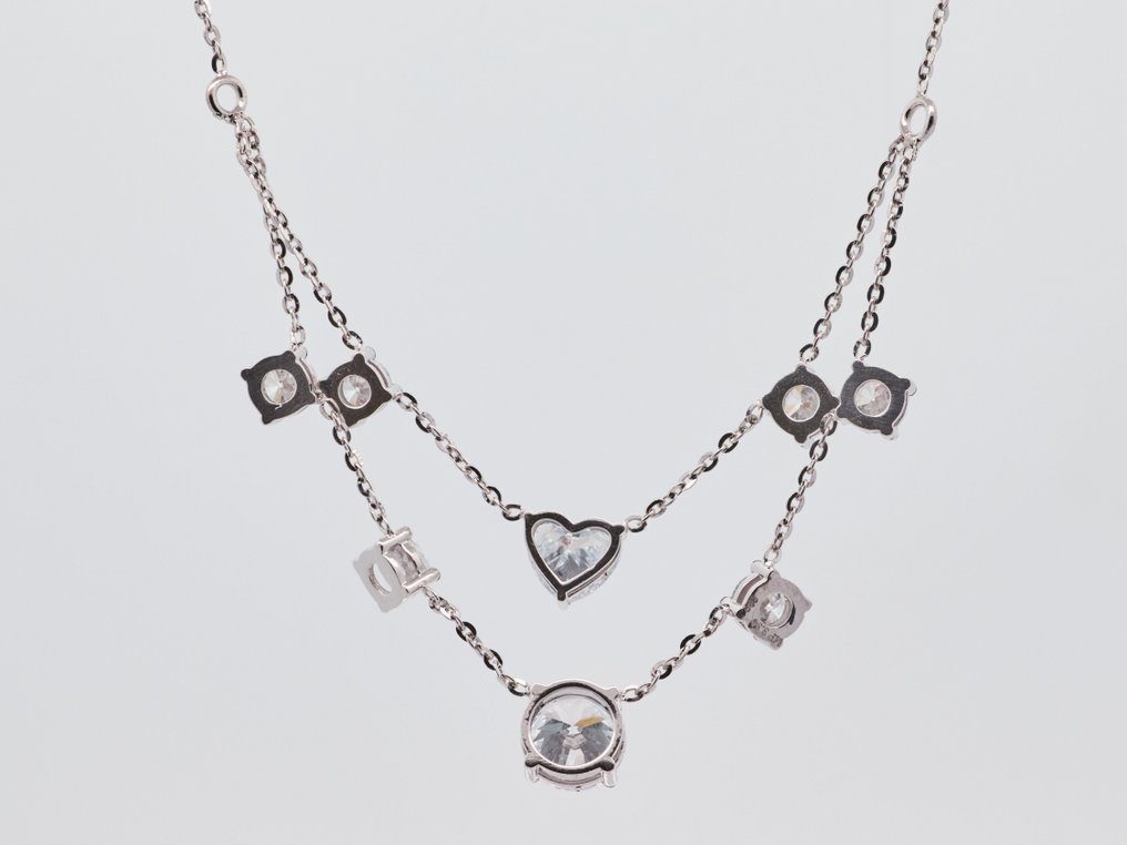 Collana - 18 carati Oro bianco - 3.34ct. tw. Diamante Naturali