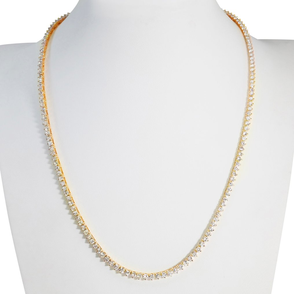 Collana Tennis- 18 carati Oro giallo - 8.67ct. Diamante (Naturale)