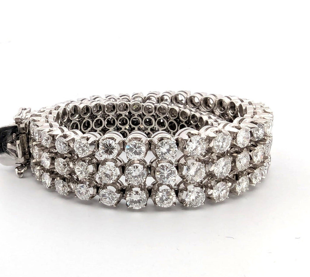 Bracciale Tennis - 18 carati Oro bianco, 14 ct Diamante (Naturale)
