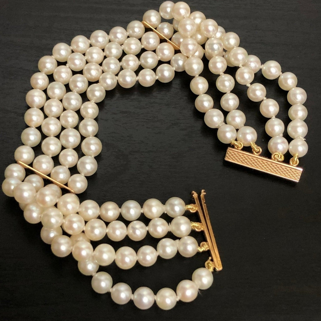 Bracciale in oro 18k e perle naturale akoya