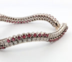 Bracciale tennis in oro bianco e rubino naturali e diamanti naturali 9.00ct