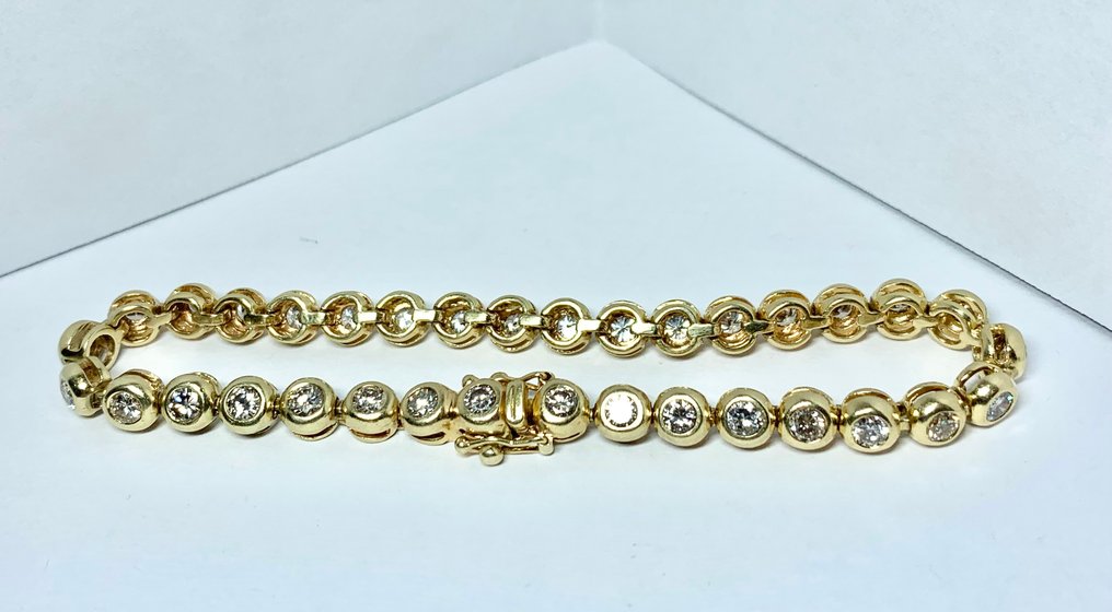 Bracciale tennis - 18 carati Oro giallo - 5.00ct. tw. Diamante (Naturale)