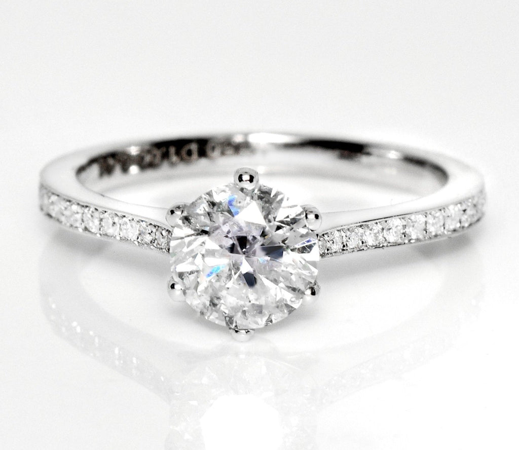 Anello - 18 carati Oro bianco, 1,00 ct E VVS- 1.41ct. tw. Diamante (Naturale)