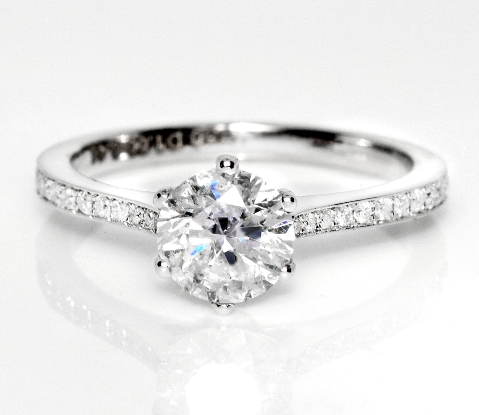 Anello - 18 carati Oro bianco, 1,00 ct E VVS- 1.41ct. tw. Diamante (Naturale)