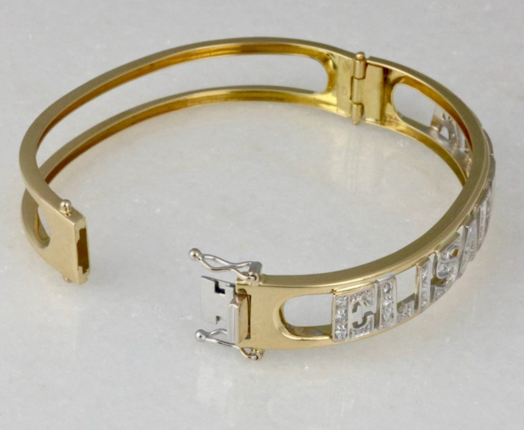 Bracciale personalizzato in oro bianco 18k e diamanti naturali