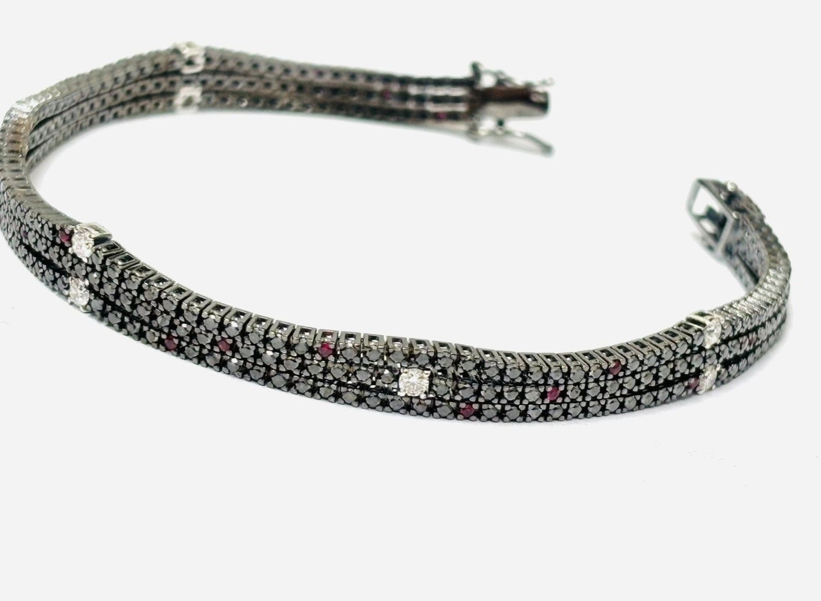 Bracciale tennis in oro bianco e diamanti naturali 9.60ct