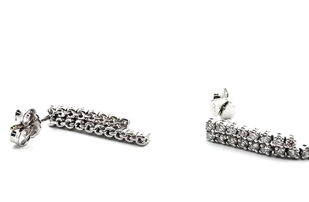 Orecchini tennis in oro bianco e diamanti naturali