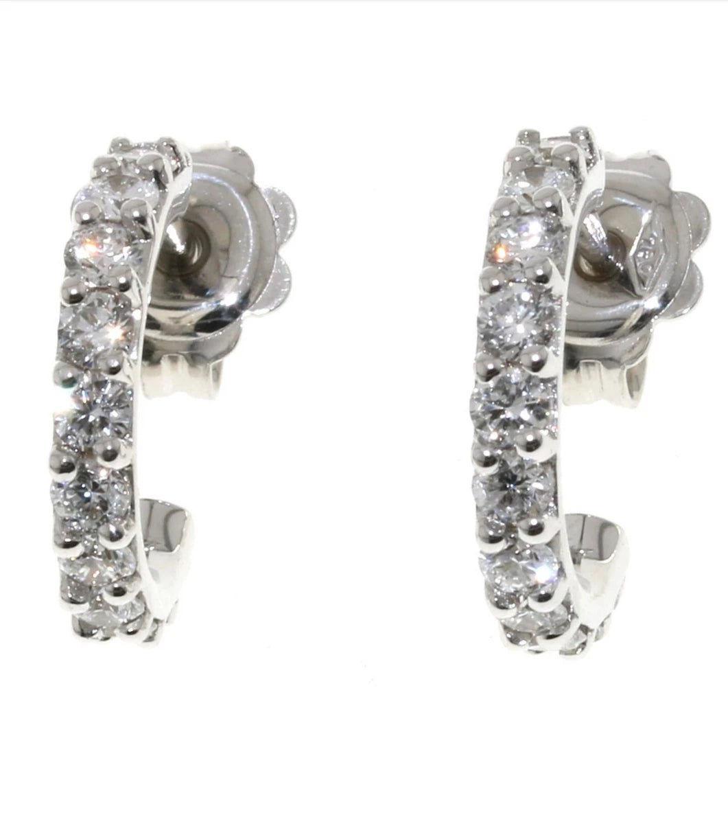 Orecchini Mezza Luna Certificato HRD ANTEERP e diamanti naturali 0,88 ct