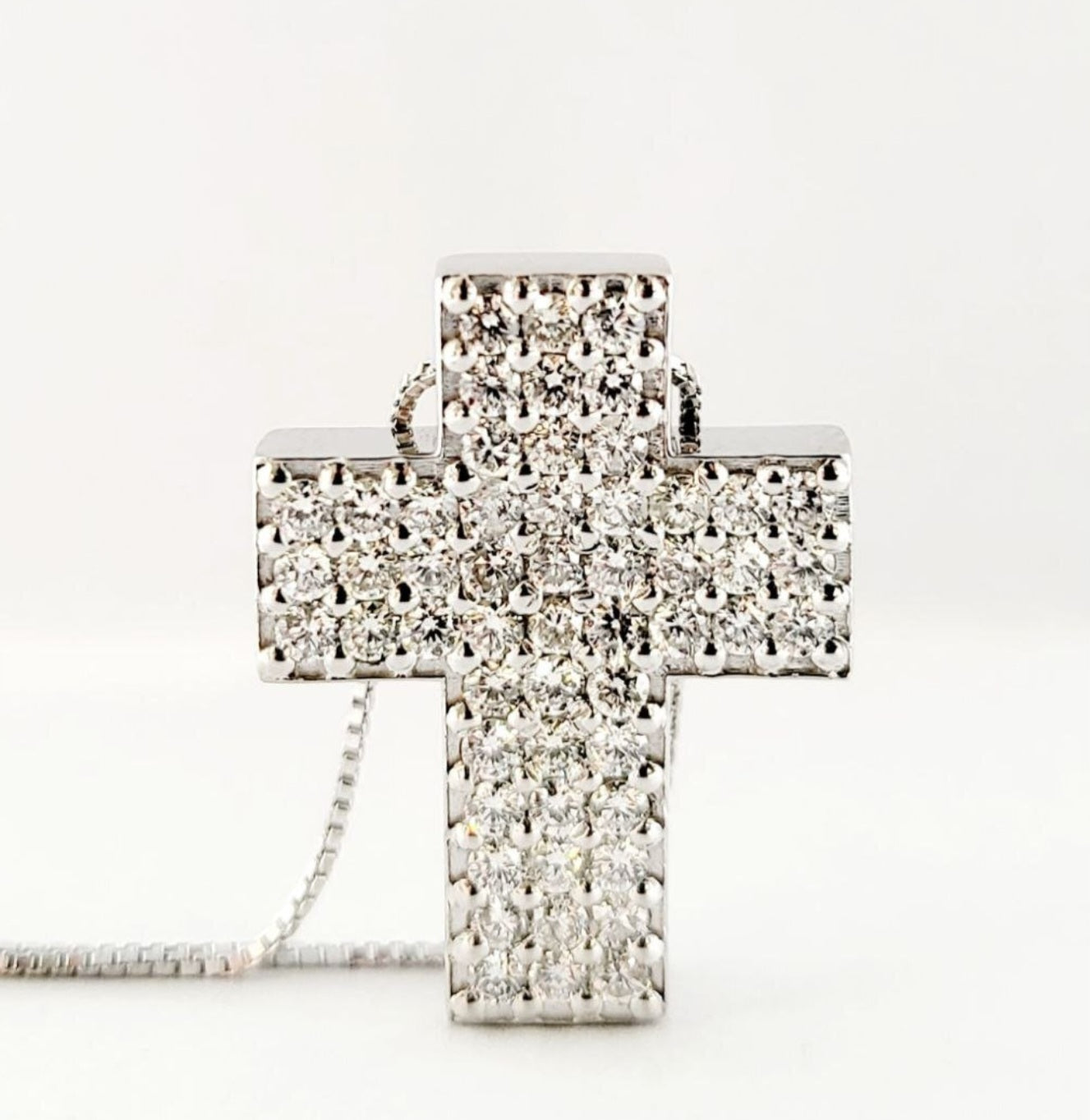 Collana con ciondolo - 18 carati Oro bianco - 1.44ct. tw. Diamante (Naturale)