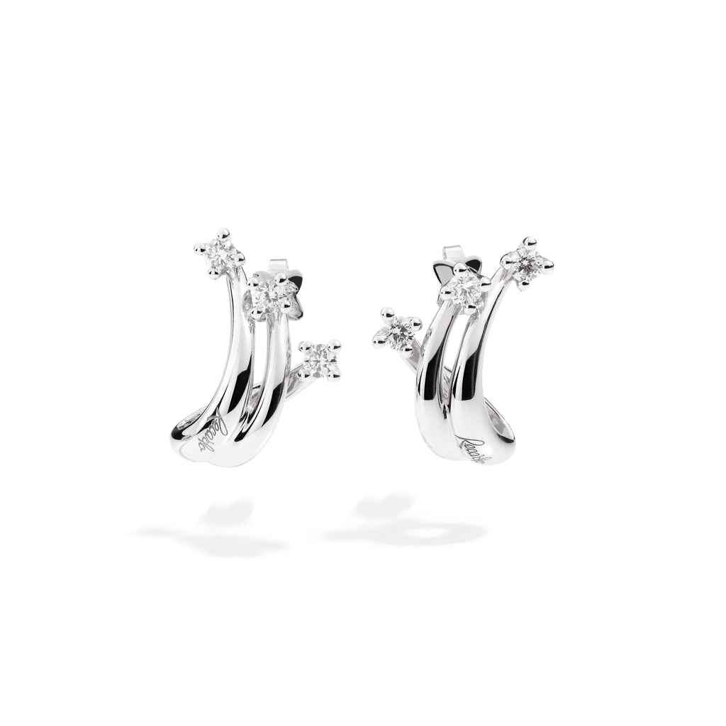 Orecchini Trilogy in Oro Bianco con 0.30ct Diamanti Naturali