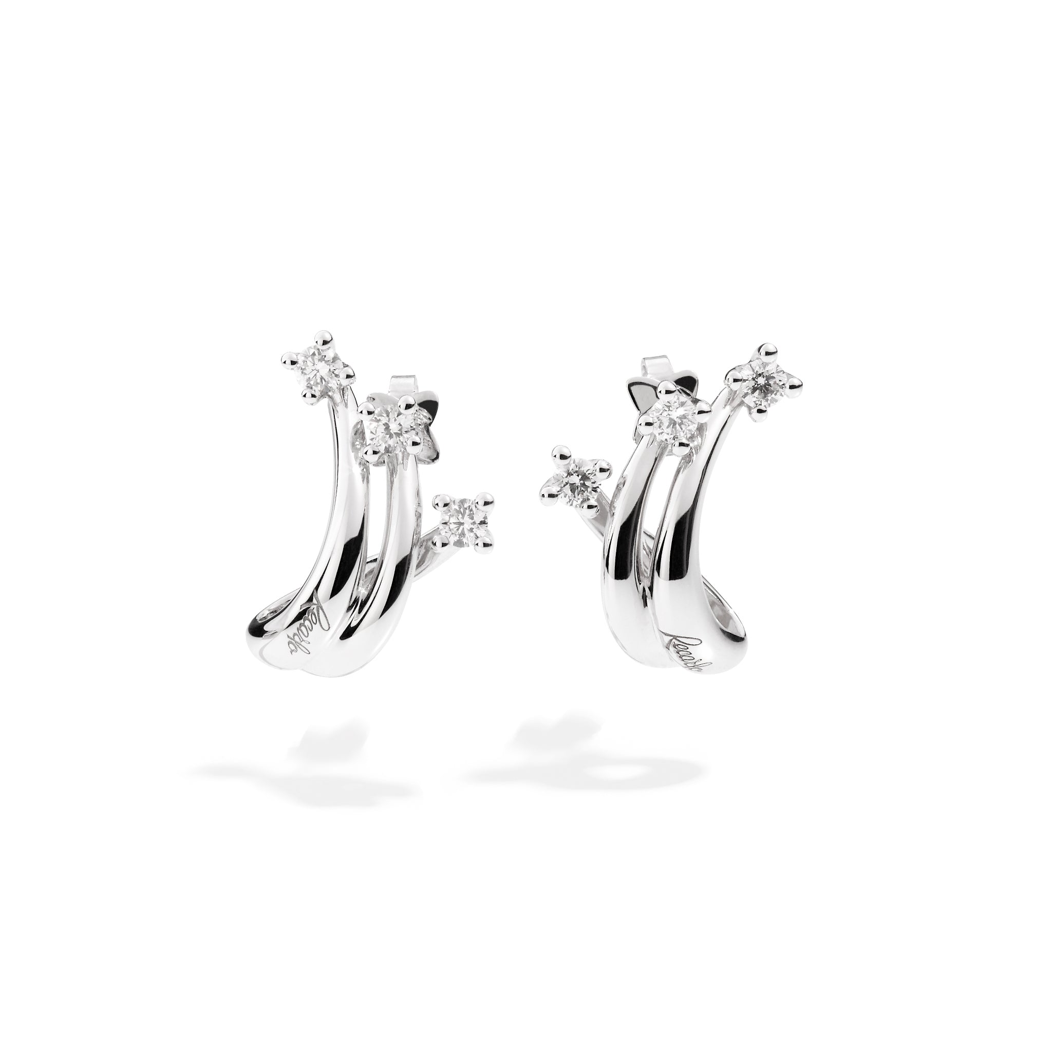 Orecchini Trilogy in Oro Bianco con 0.30ct Diamanti Naturali