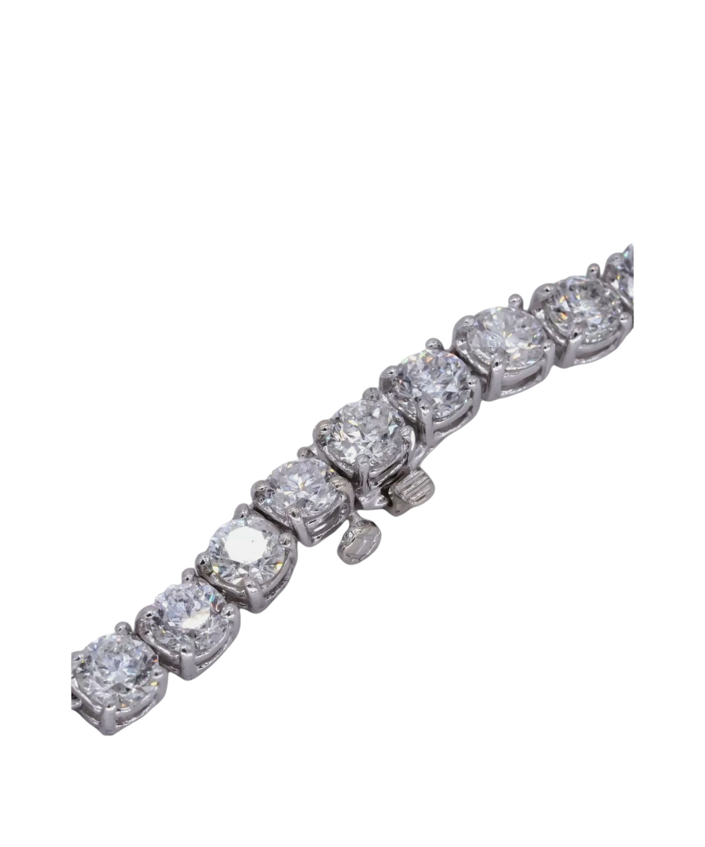 Collana tennis in oro bianco e diamanti naturali 57 ct