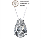 Collana  in oro 18k e diamante naturale pera certificato IGI 0.50ct D IF