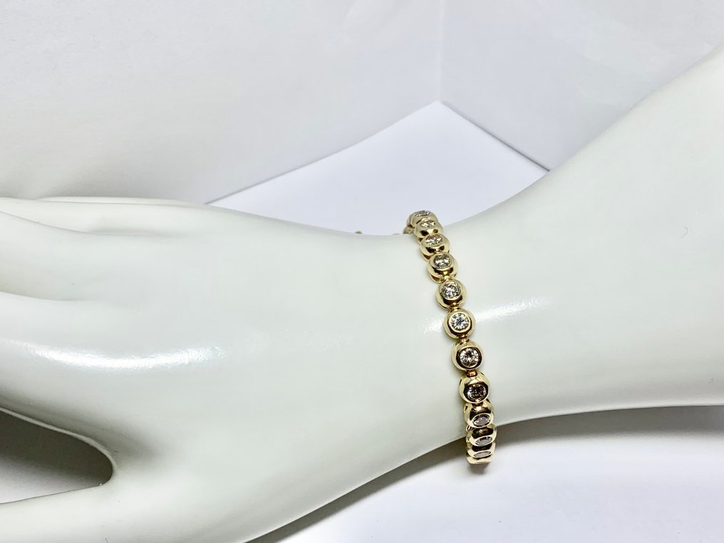 Bracciale tennis - 18 carati Oro giallo - 5.00ct. tw. Diamante (Naturale)