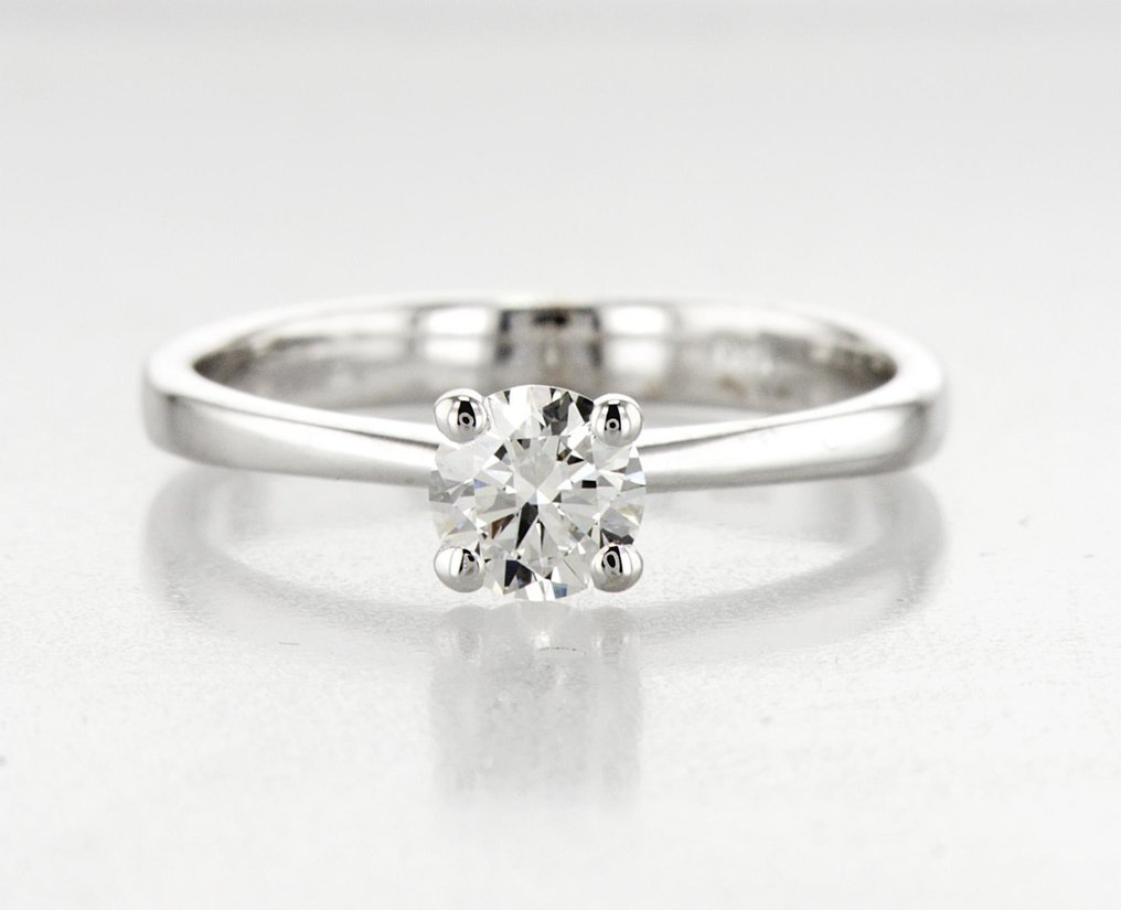 Anello Solitario - 18carati Oro bianco - 0.43ct. tw. Diamante (Naturale)