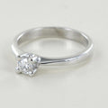 Anello solitario in oro bianco 18k e diamante naturale centrale 0,40 ct