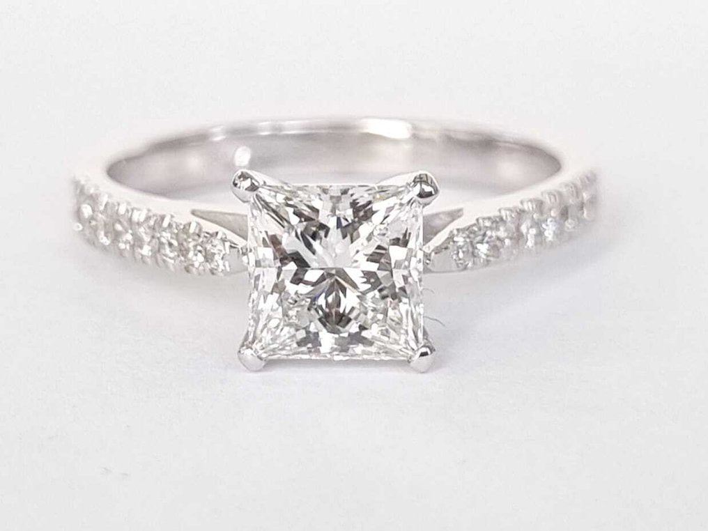 Anello di fidanzamento - 18 carati Oro bianco - 1.20ct. tw. Diamante (Naturale) - Diamante