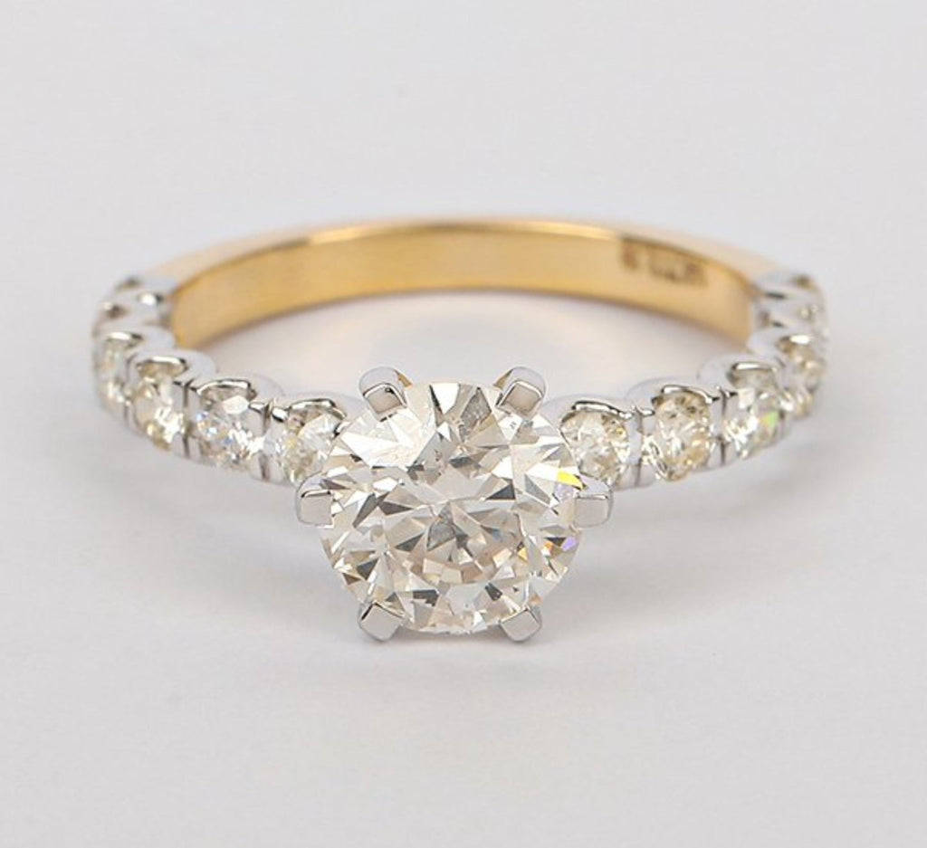 Anello di fidanzamento - 18k Oro giallo - 2.18ct. tw. Diamante (Naturale) - Diam