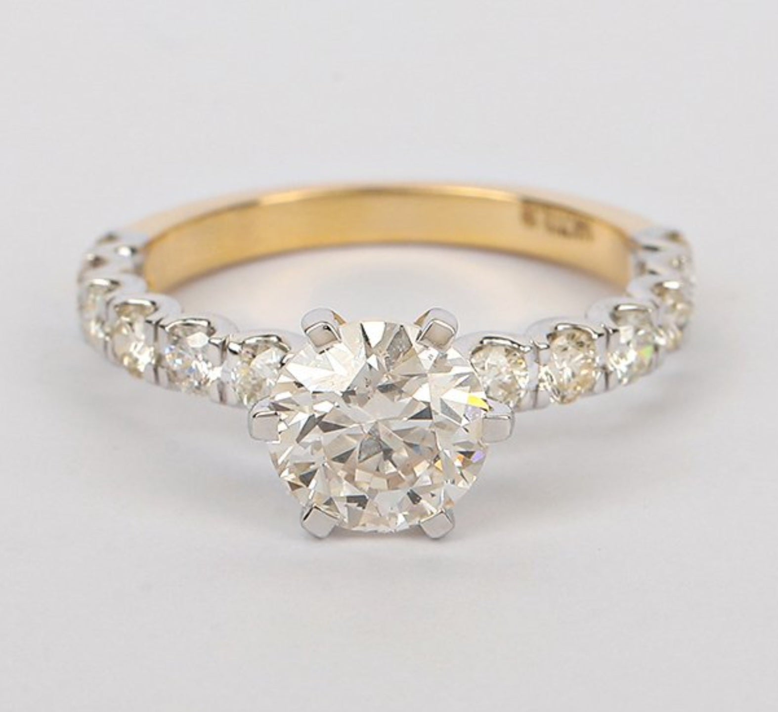 Anello di fidanzamento - 18k Oro giallo - 2.18ct. tw. Diamante (Naturale) - Diam