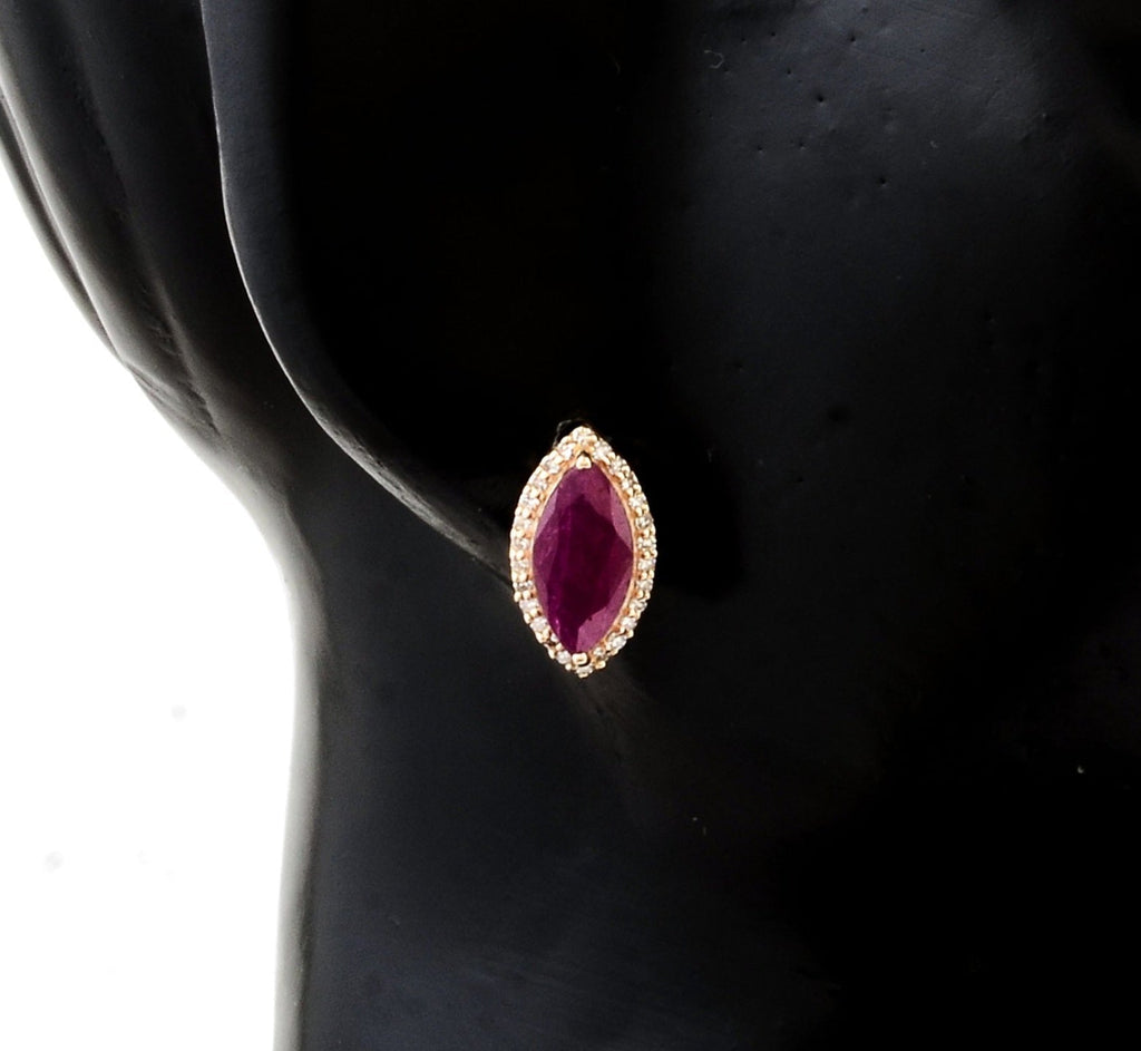 Orecchini - 18carati Oro giallo - 2.27ct. tw. Rubino - Diamante