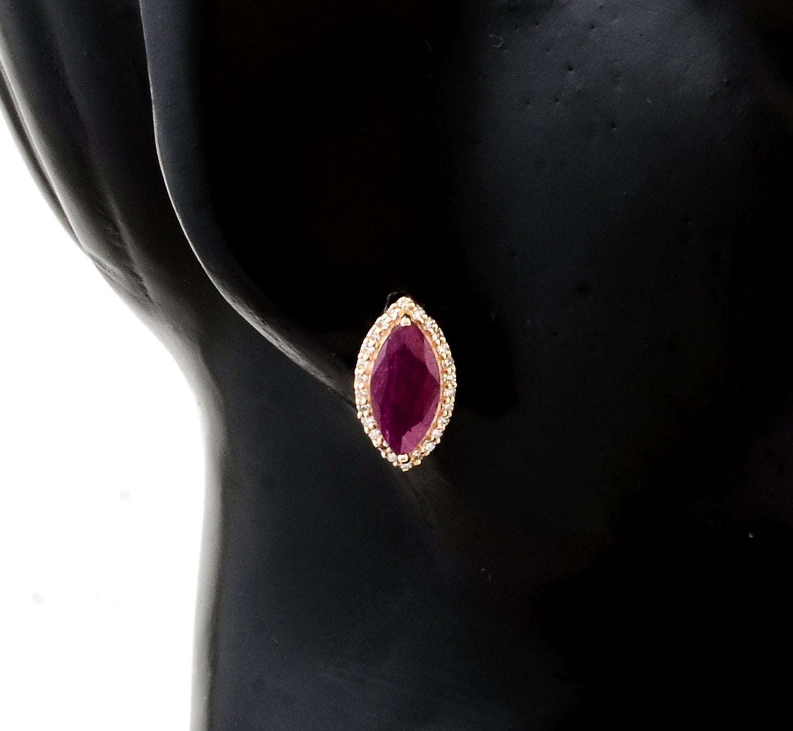 Orecchini - 18carati Oro giallo - 2.27ct. tw. Rubino - Diamante