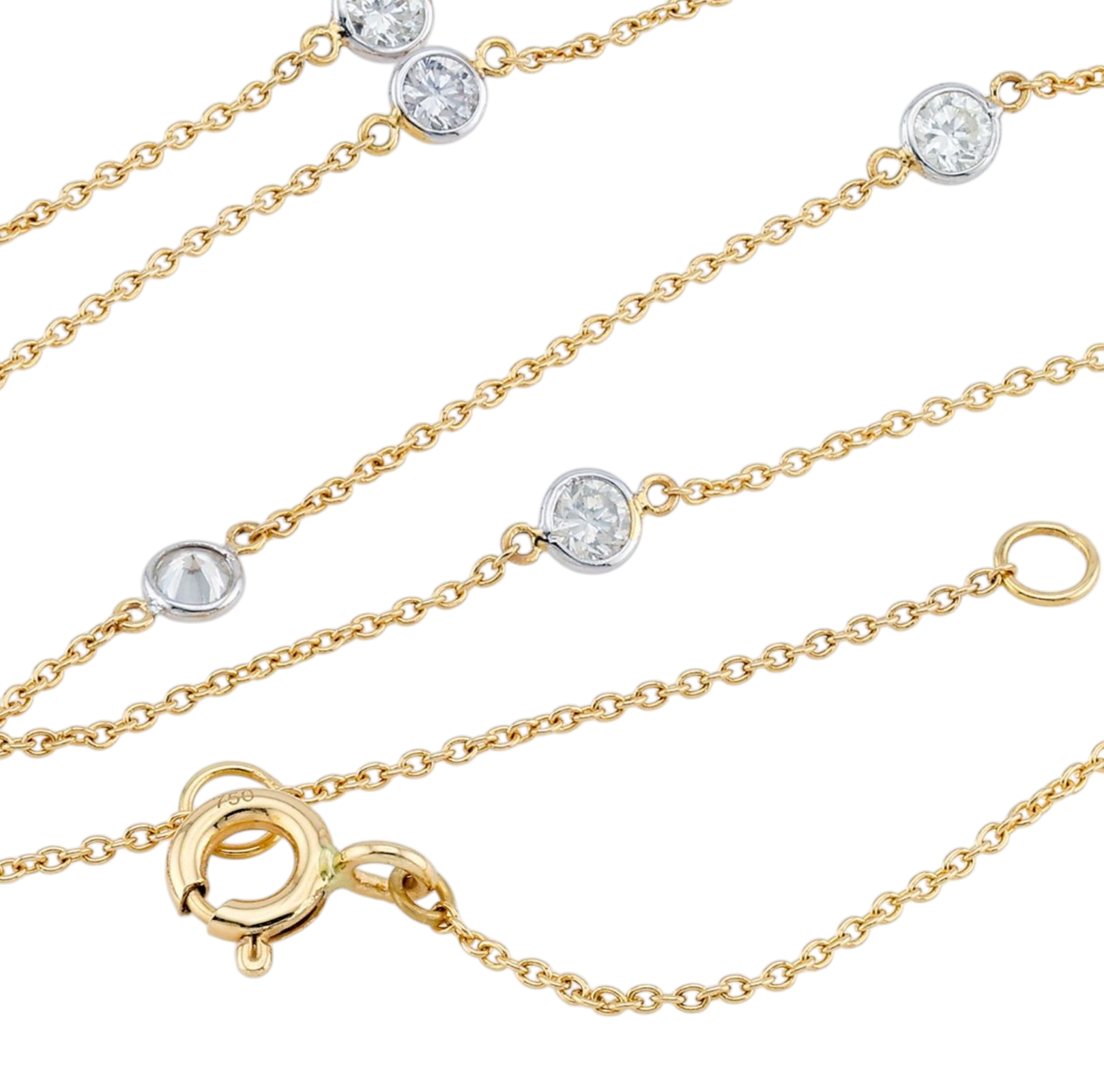 Collana in oro giallo 18k e diamanti naturali  1.40 ct